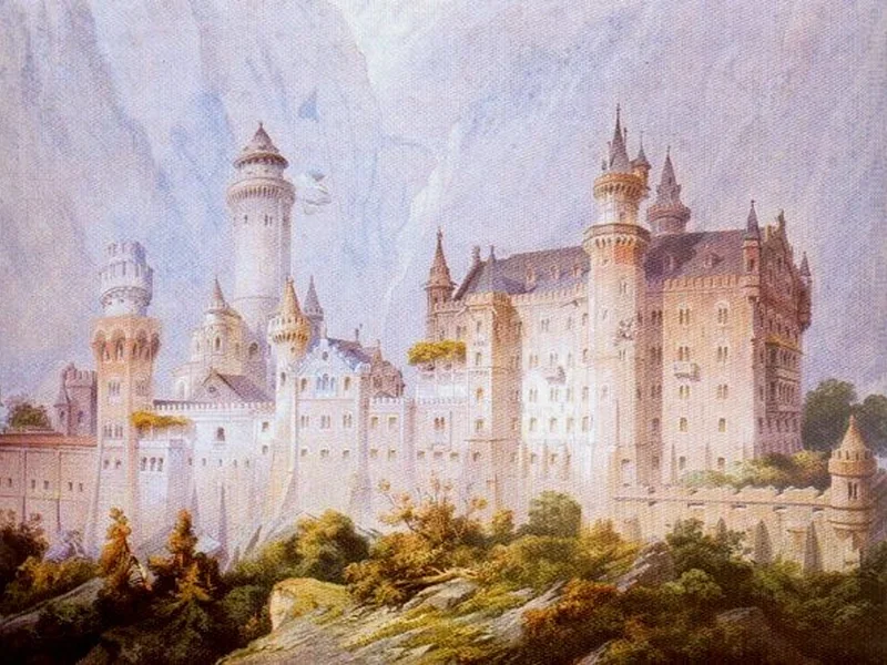 1833-Christian Jank - Progetto per il castello di Neuschwanstein (1869)